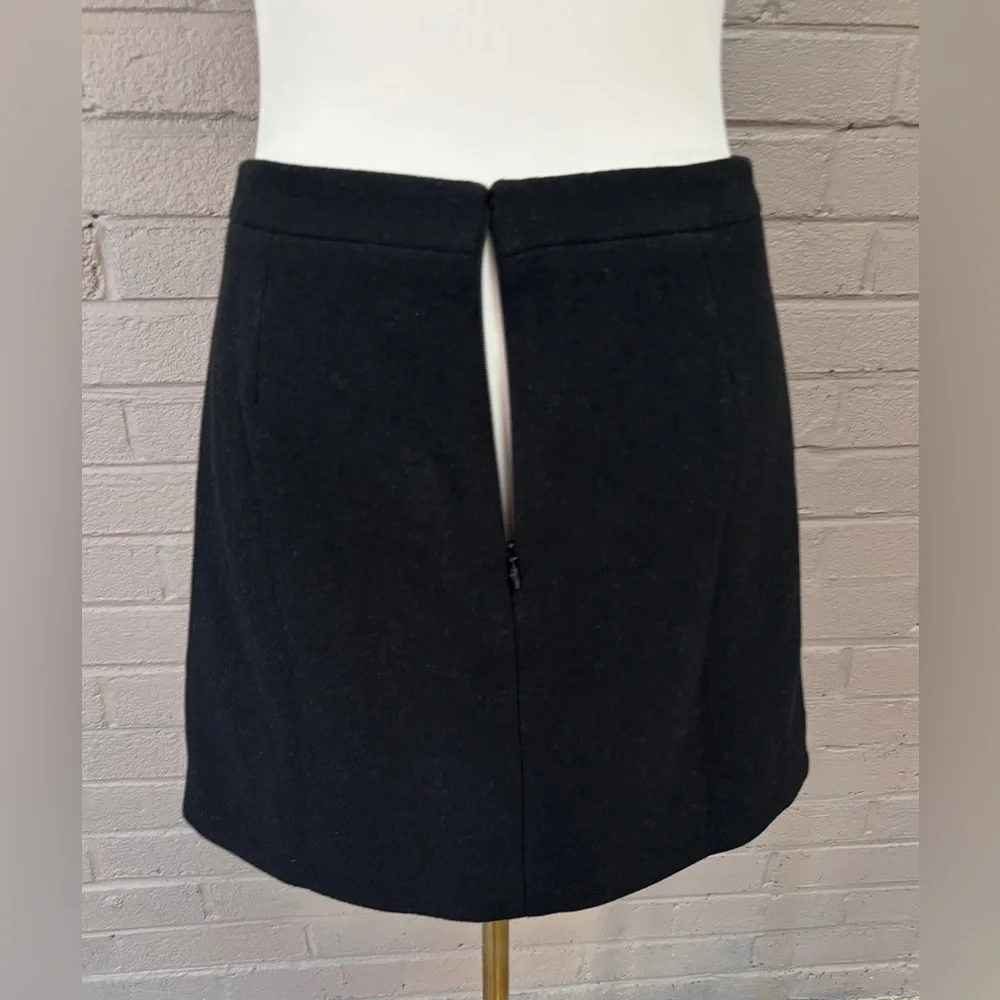 J.Crew black side ruffle wool mini skirt 2